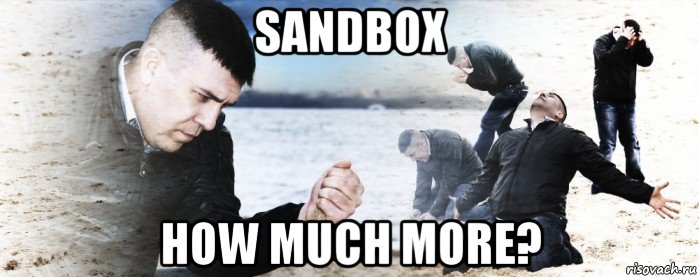 sandbox how much more?, Мем Мужик сыпет песок на пляже