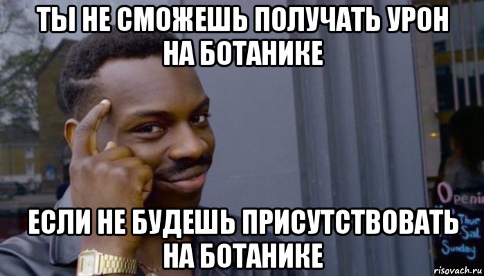 ты не сможешь получать урон на ботанике если не будешь присутствовать на ботанике