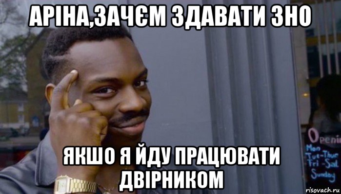 аріна,зачєм здавати зно якшо я йду працювати двірником, Мем Не делай не будет