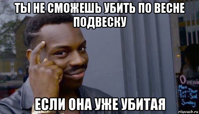 ты не сможешь убить по весне подвеску если она уже убитая, Мем Не делай не будет