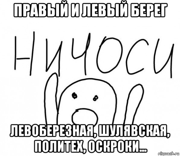 правый и левый берег левоберезная, шулявская, политех, оскроки..., Мем  Ничоси