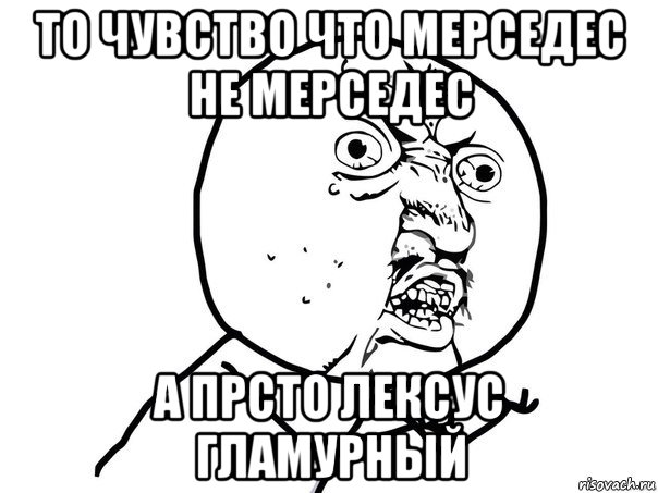 то чувство что мерседес не мерседес а прсто лексус гламурный, Мем Ну почему (белый фон)