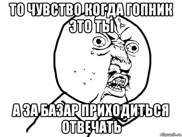 то чувство когда гопник это ты а за базар приходиться отвечать, Мем Ну почему (белый фон)