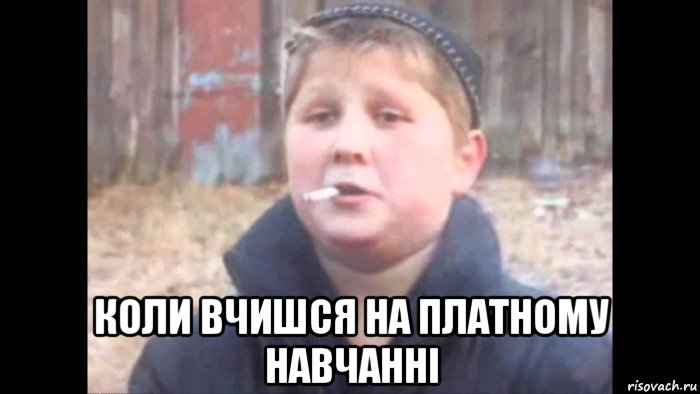  коли вчишся на платному навчанні, Мем опасный поцык