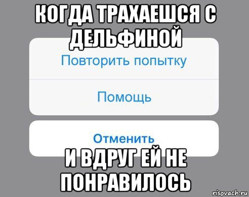 когда трахаешся с дельфиной и вдруг ей не понравилось, Мем Отменить Помощь Повторить попытку