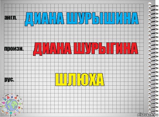 Диана Шурышина Диана Шурыгина Шлюха, Комикс  Перевод с английского