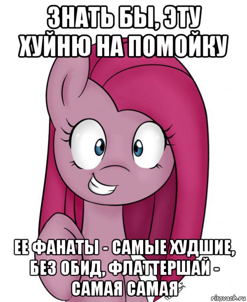 знать бы, эту хуйню на помойку ее фанаты - самые худшие, без обид, флаттершай - самая самая