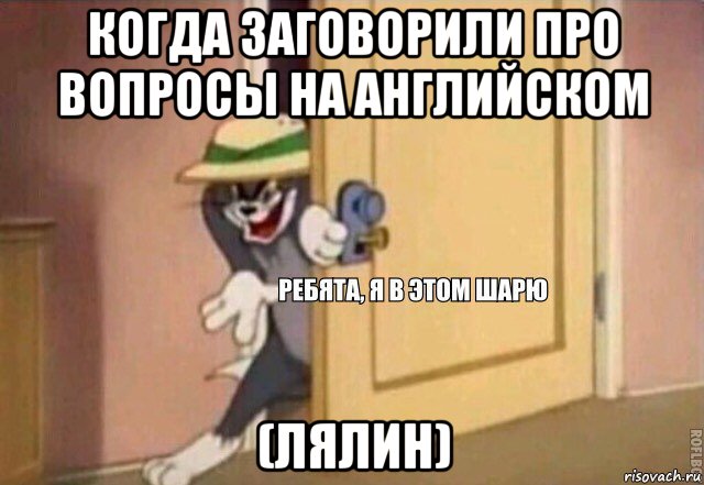 когда заговорили про вопросы на английском (лялин), Мем    Ребята я в этом шарю