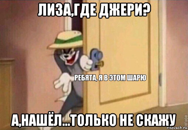 лиза,где джери? а,нашёл...только не скажу, Мем    Ребята я в этом шарю