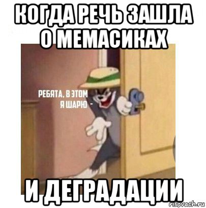 когда речь зашла о мемасиках и деградации, Мем Ребята я в этом шарю