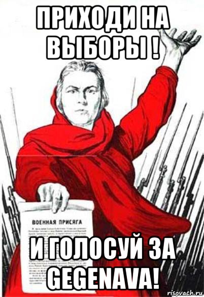 приходи на выборы ! и голосуй за gegenava!, Мем Родина Мать