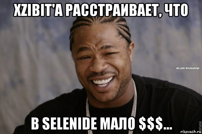 xzibit'a расстраивает, что в selenide мало $$$...