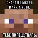 скачал быстро майн, а не то, тебе пипец, тварь, Мем стив