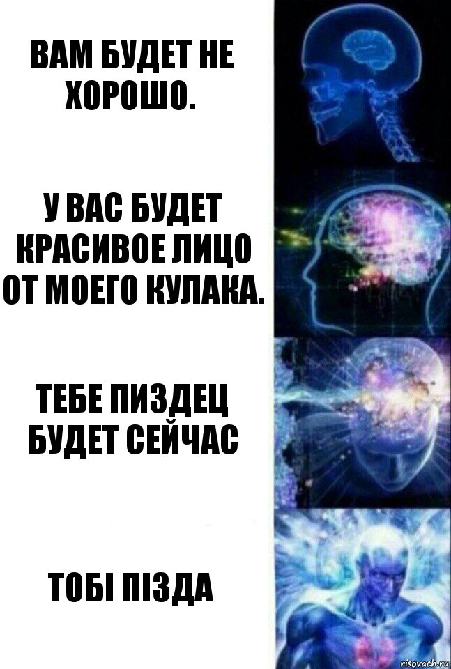 Вам будет не хорошо. У вас будет красивое лицо от моего кулака. Тебе пиздец будет сейчас тобi пiзда, Комикс  Сверхразум