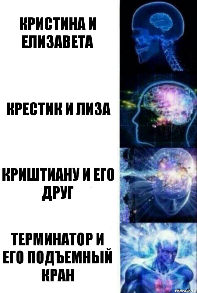 Кристина и Елизавета Крестик и лиза Криштиану и его друг терминатор и его подъемный кран, Комикс  Сверхразум