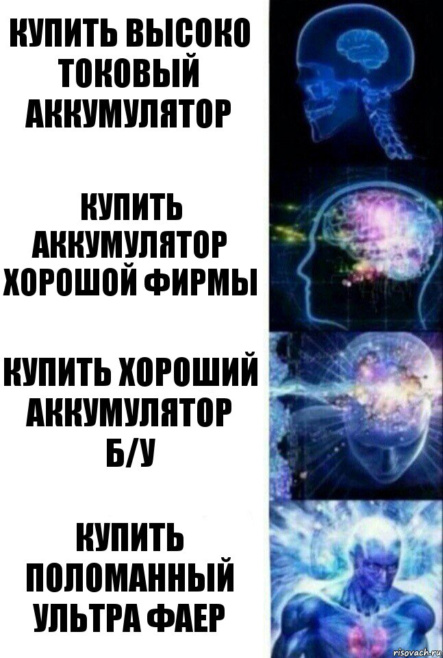 Купить высоко токовый аккумулятор Купить аккумулятор хорошой фирмы Купить хороший аккумулятор б/у Купить поломанный ультра фаер, Комикс  Сверхразум