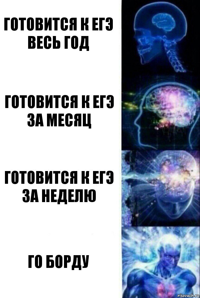 Готовится к егэ весь год готовится к егэ за месяц готовится к егэ за неделю го борду, Комикс  Сверхразум