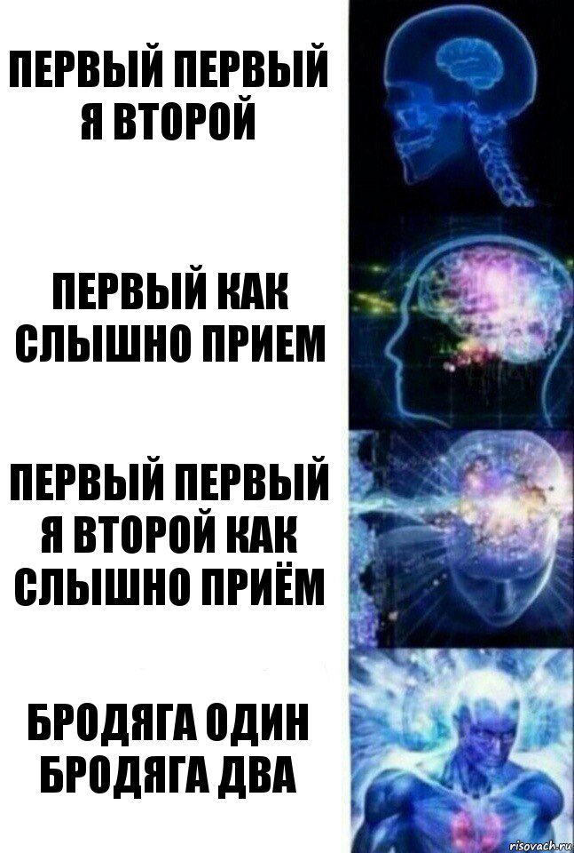 первый первый я второй первый как слышно прием Первый Первый Я второй Как слышно Приём бродяга один бродяга два, Комикс  Сверхразум