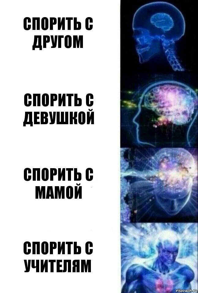 Спорить с другом Спорить с девушкой Спорить с мамой Спорить с учителям, Комикс  Сверхразум