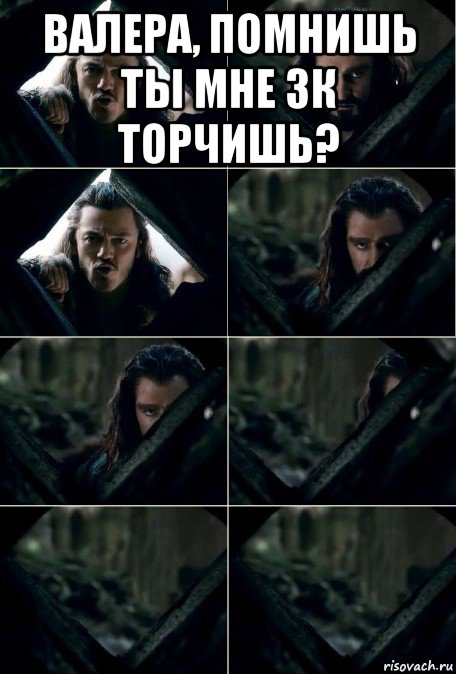 валера, помнишь ты мне 3к торчишь? , Мем Торин сливается