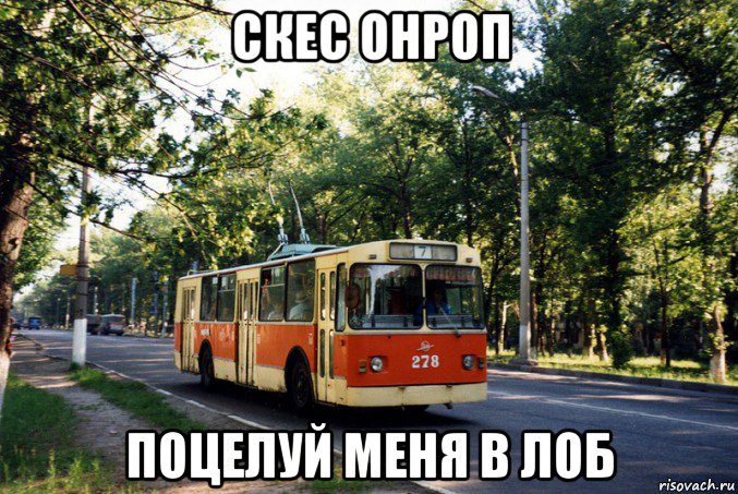 скес онроп поцелуй меня в лоб, Мем Троллейбус 9