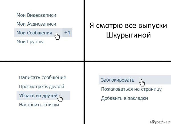 Я смотрю все выпуски Шкурыгиной, Комикс  Удалить из друзей