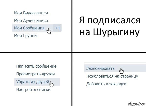 Я подписался на Шурыгину, Комикс  Удалить из друзей