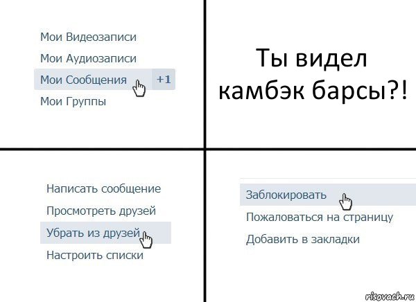 Ты видел камбэк барсы?!, Комикс  Удалить из друзей