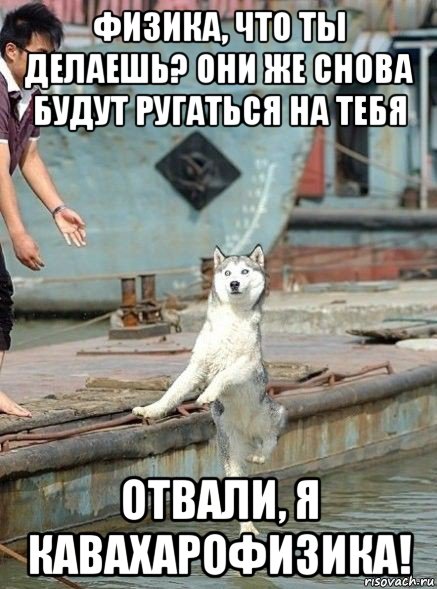 физика, что ты делаешь? они же снова будут ругаться на тебя отвали, я кавахарофизика!