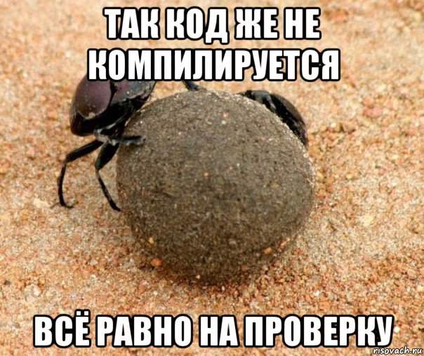 так код же не компилируется всё равно на проверку