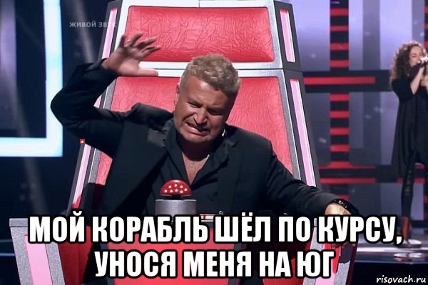  мой корабль шёл по курсу, унося меня на юг