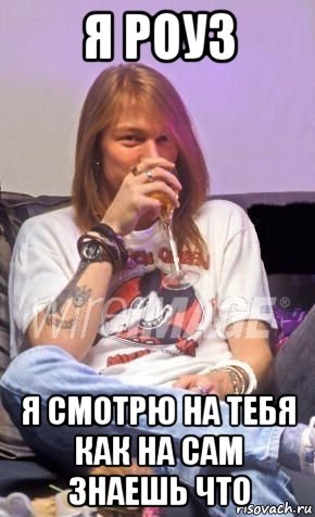 я роуз я смотрю на тебя как на сам знаешь что, Мем Эксл Роуз