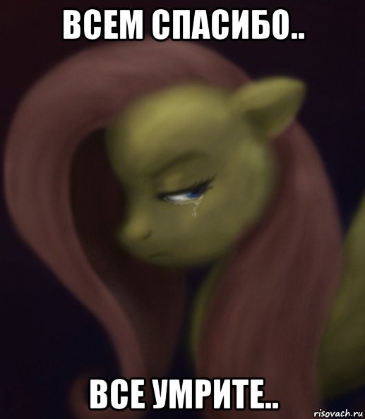 всем спасибо.. все умрите.., Мем Fluttershy