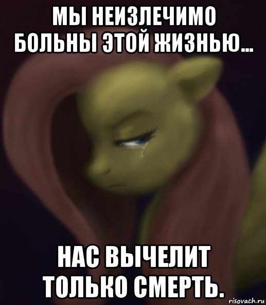 мы неизлечимо больны этой жизнью... нас вычелит только смерть.
