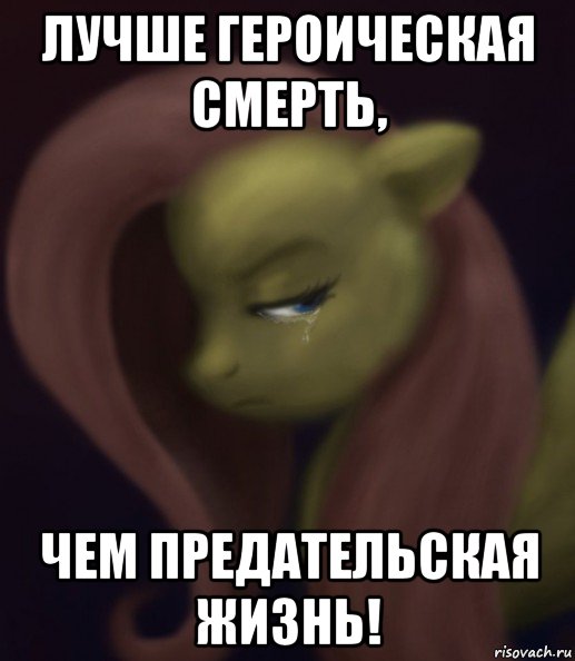 лучше героическая смерть, чем предательская жизнь!, Мем Fluttershy