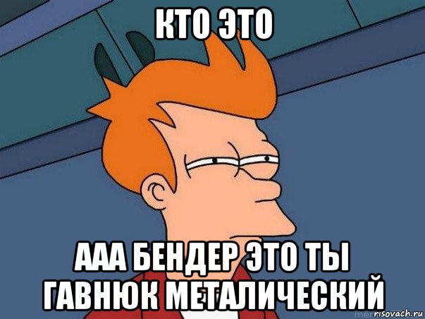 кто это ааа бендер это ты гавнюк металический, Мем  Фрай (мне кажется или)