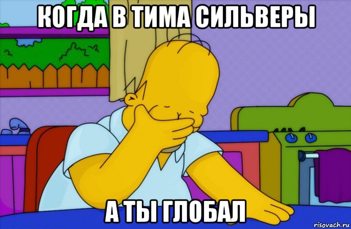 когда в тима сильверы а ты глобал, Мем Homer simpson facepalm