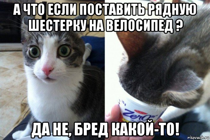 а что если поставить рядную шестерку на велосипед ? да не, бред какой-то!