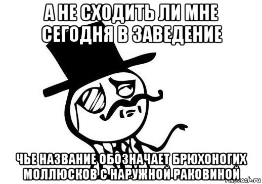 а не сходить ли мне сегодня в заведение чье название обозначает брюхоногих моллюсков с наружной раковиной