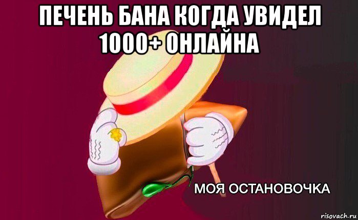 печень бана когда увидел 1000+ онлайна , Мем   Моя остановочка