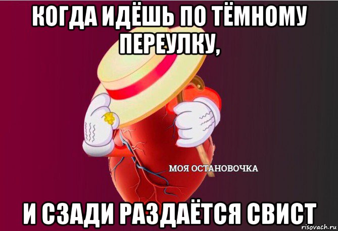 когда идёшь по тёмному переулку, и сзади раздаётся свист, Мем   Моя остановочка