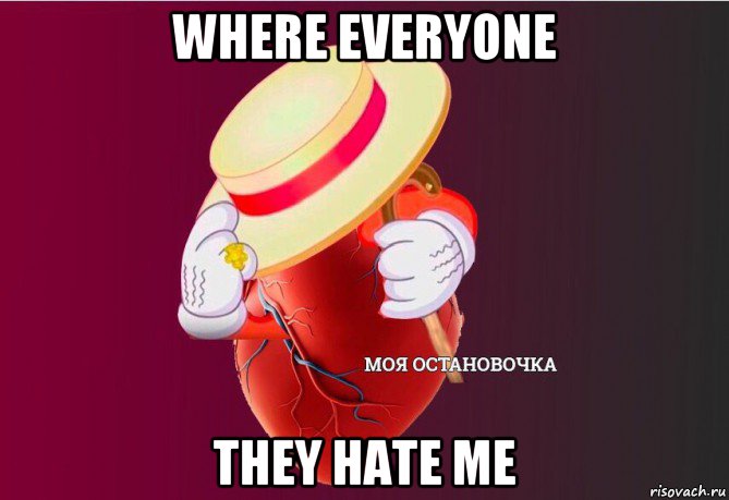 where everyone they hate me, Мем   Моя остановочка