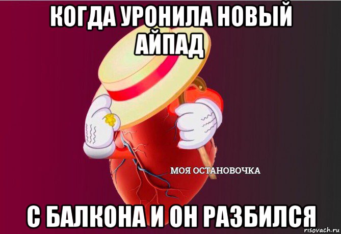 когда уронила новый айпад с балкона и он разбился, Мем   Моя остановочка