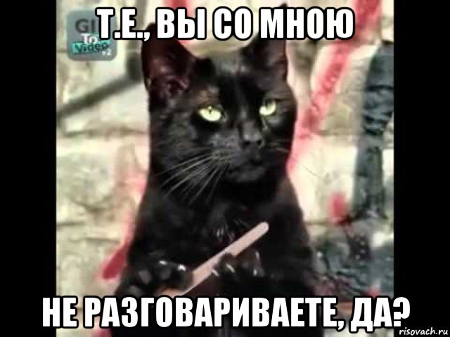т.е., вы со мною не разговариваете, да?