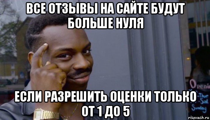 все отзывы на сайте будут больше нуля если разрешить оценки только от 1 до 5, Мем Не делай не будет