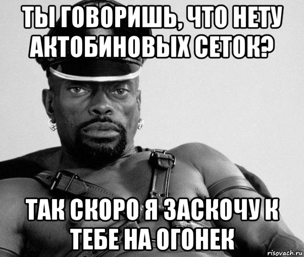 ты говоришь, что нету актобиновых сеток? так скоро я заскочу к тебе на огонек, Мем Негр секуал