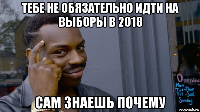 тебе не обязательно идти на выборы в 2018 сам знаешь почему