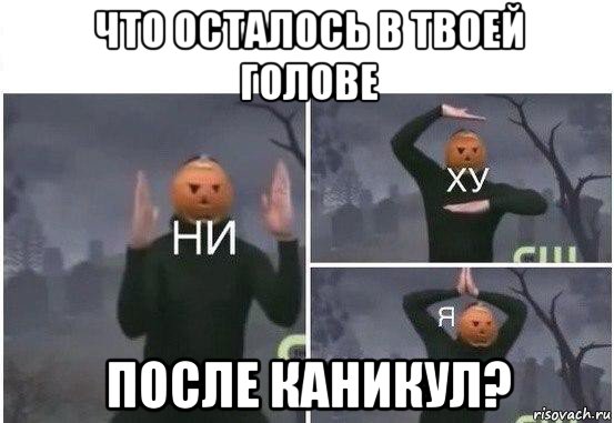 что осталось в твоей голове после каникул?, Мем  Ни ху Я