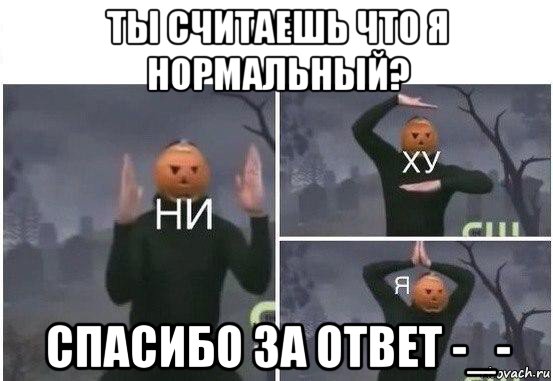 ты считаешь что я нормальный? спасибо за ответ -_-, Мем  Ни ху Я