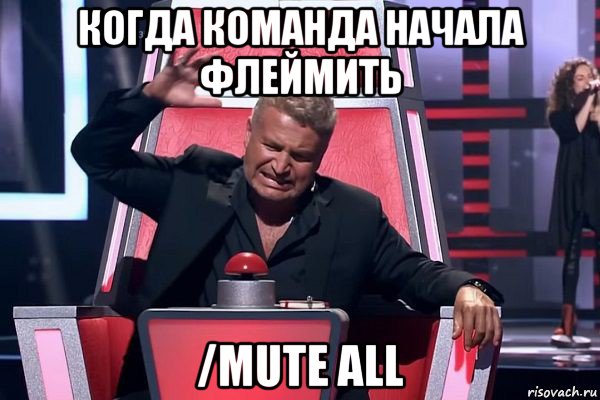 когда команда начала флеймить /mute all